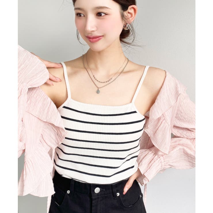 カップ付きテレコリブスクエアキャミソール | moment+ | 詳細画像26 