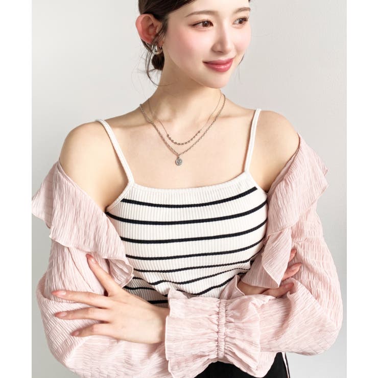 カップ付きテレコリブスクエアキャミソール | moment+ | 詳細画像27 