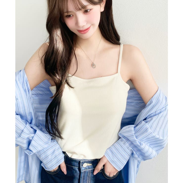 カップ付きテレコリブスクエアキャミソール | moment+ | 詳細画像32 