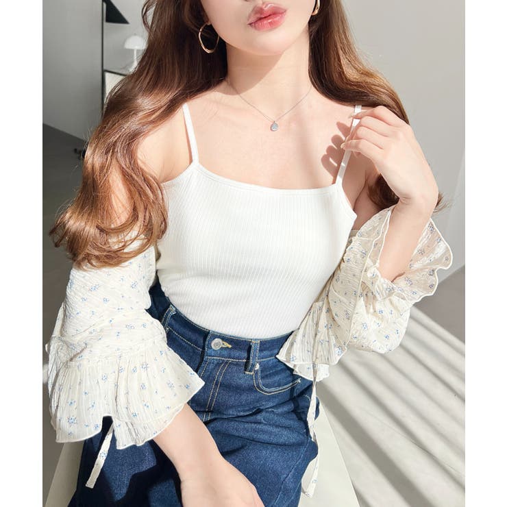 カップ付きテレコリブスクエアキャミソール | moment+ | 詳細画像4 