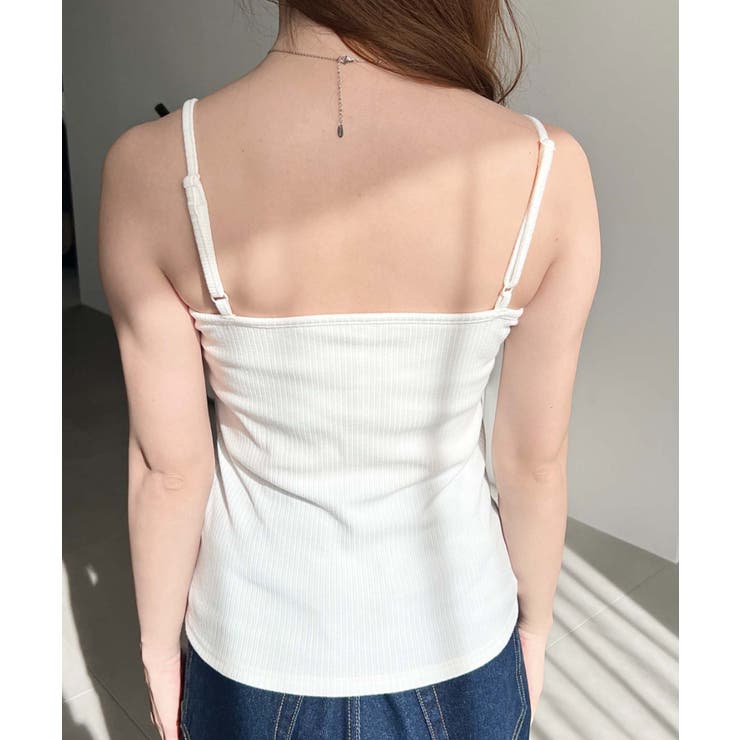 カップ付きテレコリブスクエアキャミソール | moment+ | 詳細画像9 