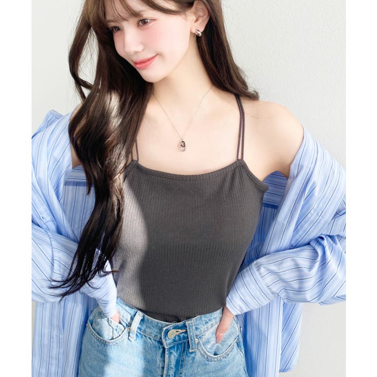 カップ付きバッククロスストラップスクエアキャミソール | moment+ | 詳細画像18 