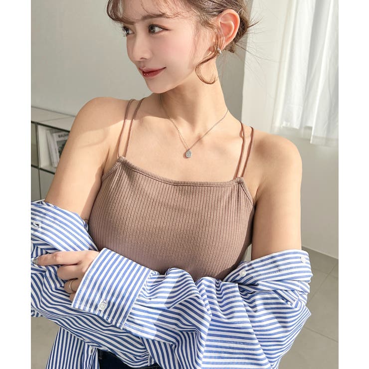 カップ付きバッククロスストラップスクエアキャミソール | moment+ | 詳細画像21 