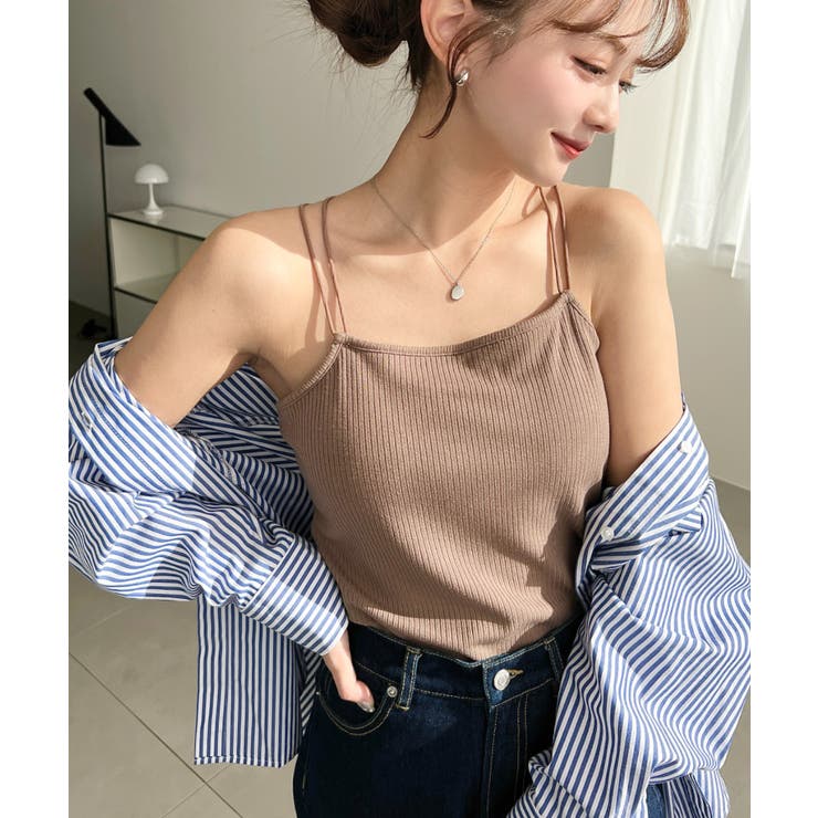 カップ付きバッククロスストラップスクエアキャミソール | moment+ | 詳細画像23 