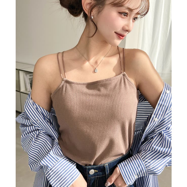 カップ付きバッククロスストラップスクエアキャミソール | moment+ | 詳細画像24 