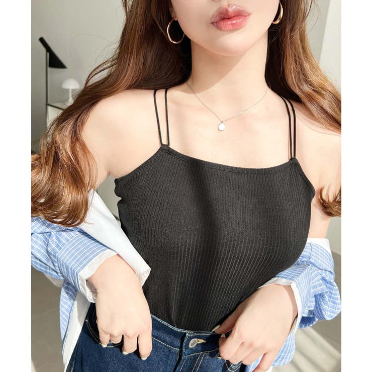 カップ付きバッククロスストラップスクエアキャミソール | moment+ | 詳細画像27 