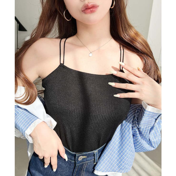 カップ付きバッククロスストラップスクエアキャミソール | moment+ | 詳細画像28 