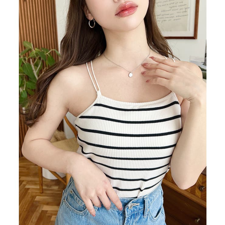 カップ付きバッククロスストラップスクエアキャミソール | moment+ | 詳細画像31 