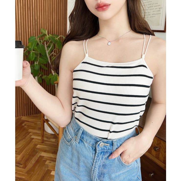 カップ付きバッククロスストラップスクエアキャミソール | moment+ | 詳細画像32 