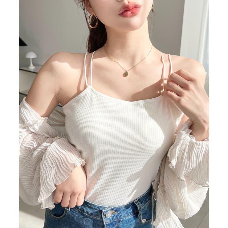 カップ付きバッククロスストラップスクエアキャミソール | moment+ | 詳細画像6 