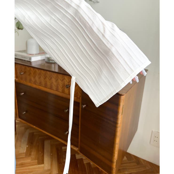 ドビーストライプマルチウェイオフショルクロスフリルショート丈ブラウス | moment+ | 詳細画像9 