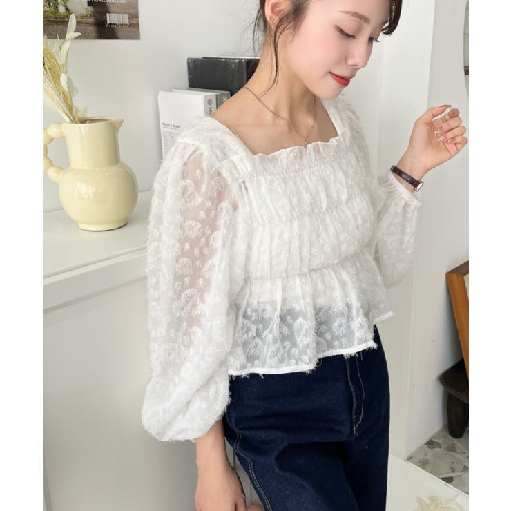MACHATT シャーリングトップス クリーム シャーリングトップス（クリーム） | MACHATT ONLINE STORE
