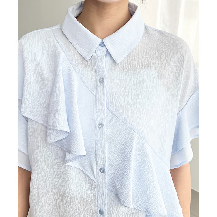 半袖フリルブラウス クレーププリーツ | moment+ | 詳細画像18 