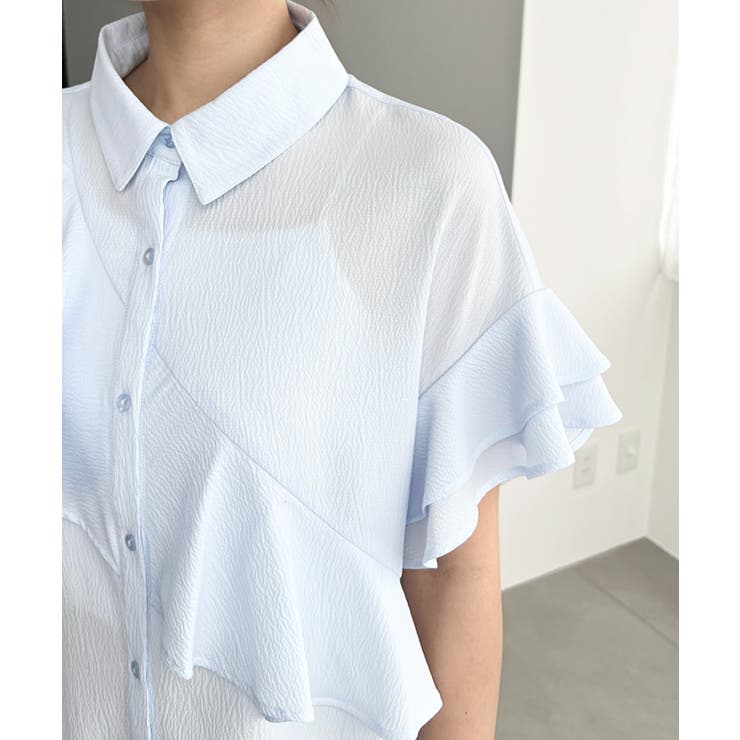 半袖フリルブラウス クレーププリーツ | moment+ | 詳細画像19 