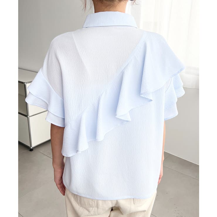 半袖フリルブラウス クレーププリーツ | moment+ | 詳細画像21 