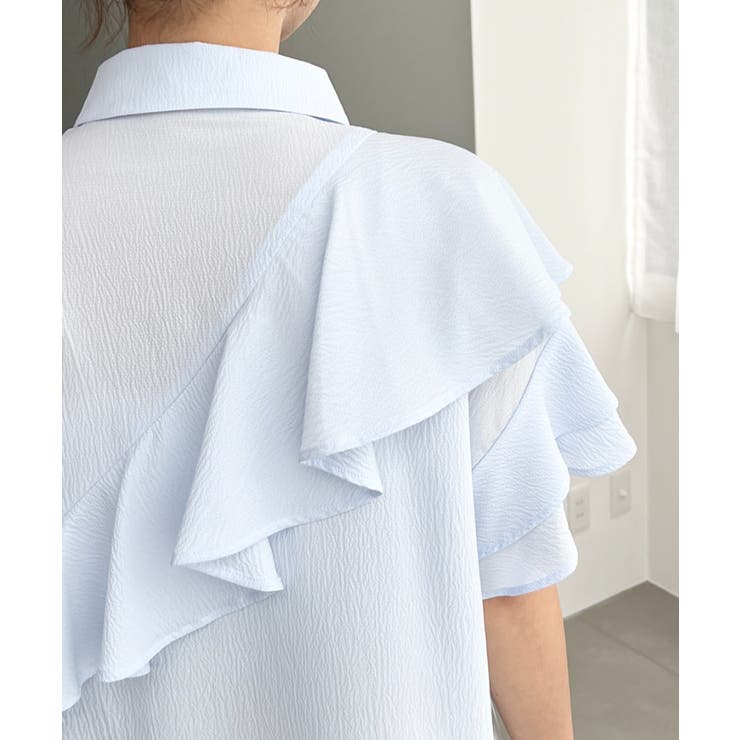 半袖フリルブラウス クレーププリーツ | moment+ | 詳細画像22 