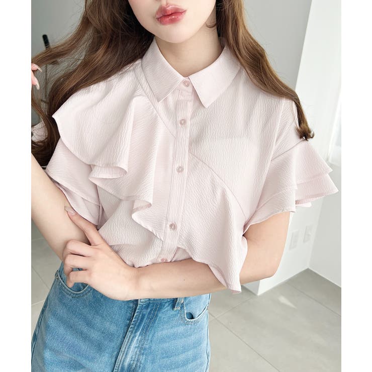 半袖フリルブラウス クレーププリーツ | moment+ | 詳細画像23 