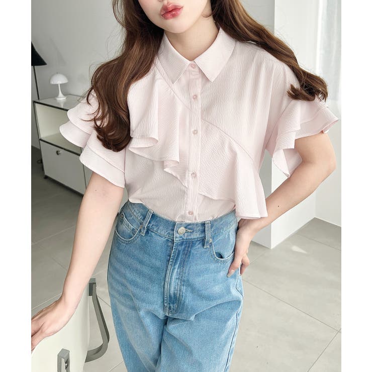 半袖フリルブラウス クレーププリーツ | moment+ | 詳細画像24 