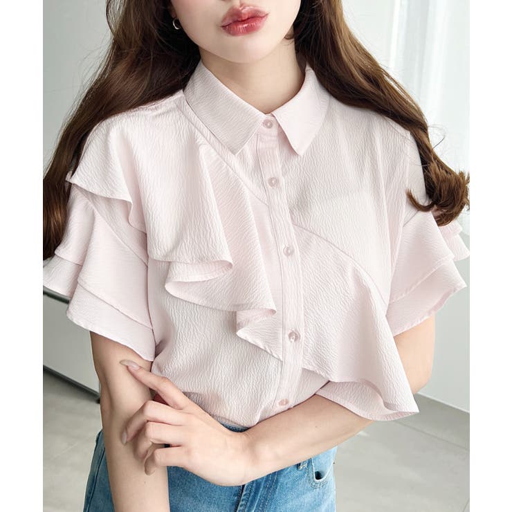 半袖フリルブラウス クレーププリーツ | moment+ | 詳細画像25 