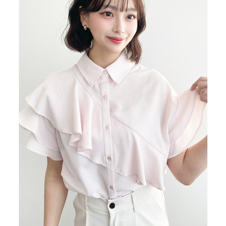 半袖フリルブラウス クレーププリーツ | moment+ | 詳細画像29 