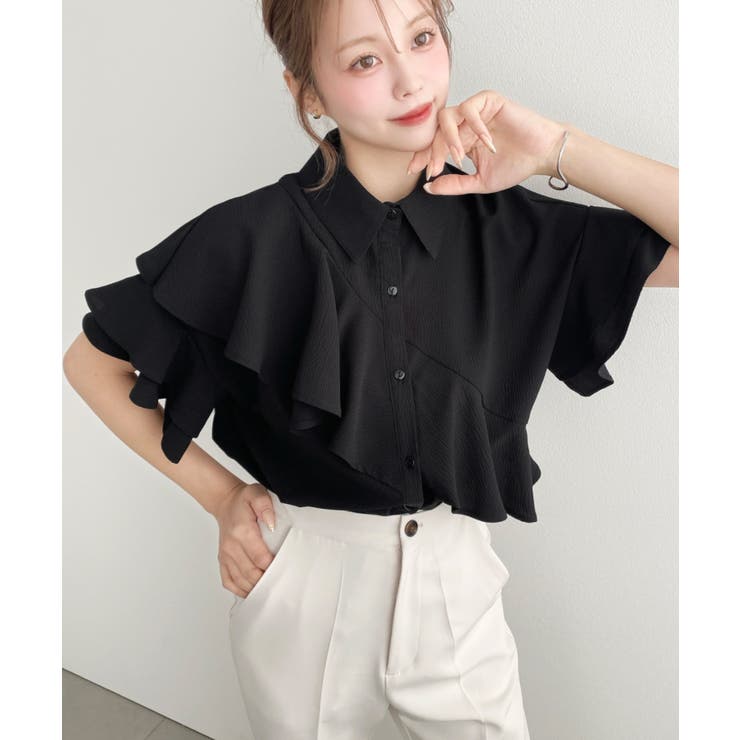 半袖フリルブラウス クレーププリーツ | moment+ | 詳細画像36 