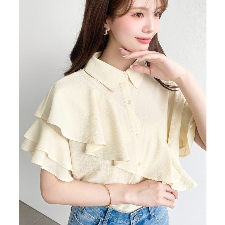 半袖フリルブラウス クレーププリーツ | moment+ | 詳細画像42 