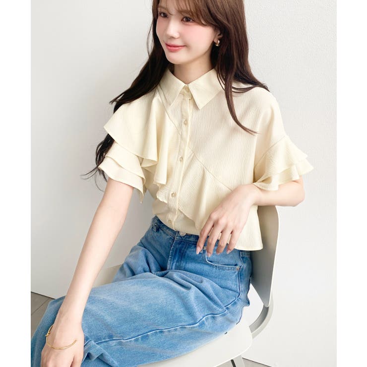 半袖フリルブラウス クレーププリーツ | moment+ | 詳細画像44 