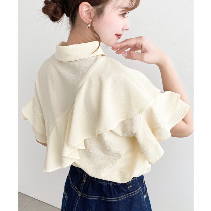 半袖フリルブラウス クレーププリーツ | moment+ | 詳細画像47 