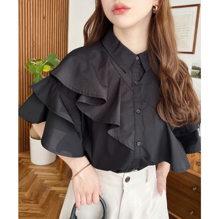 TCブロードフリル半袖ブラウス[品番：ERMW0000072]｜moment+