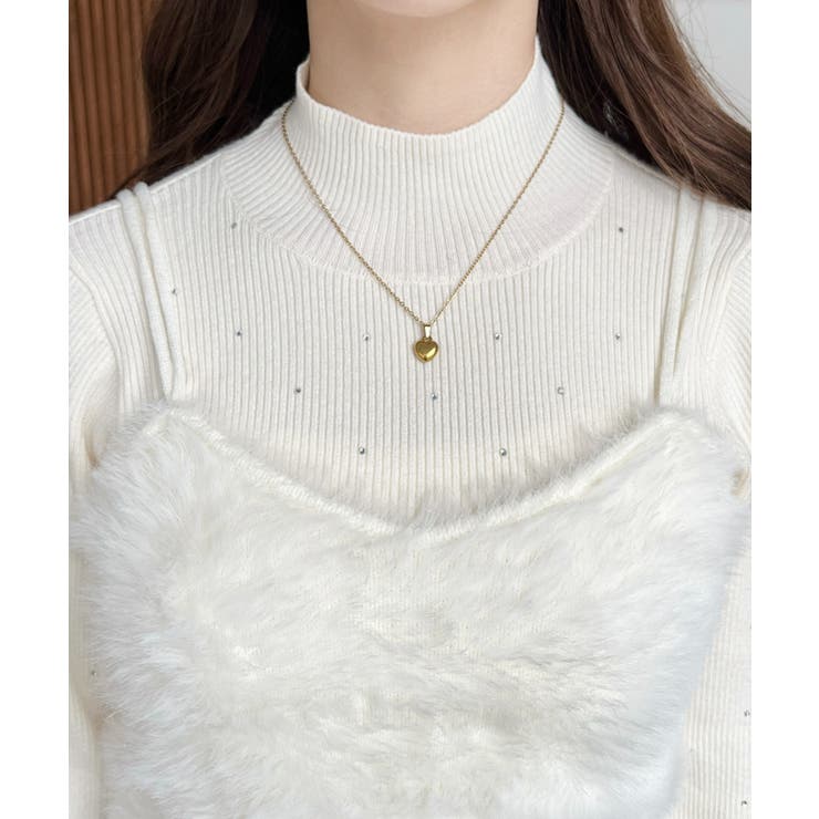 ロングフェザーWストラップニットビスチェ | moment+ | 詳細画像14 