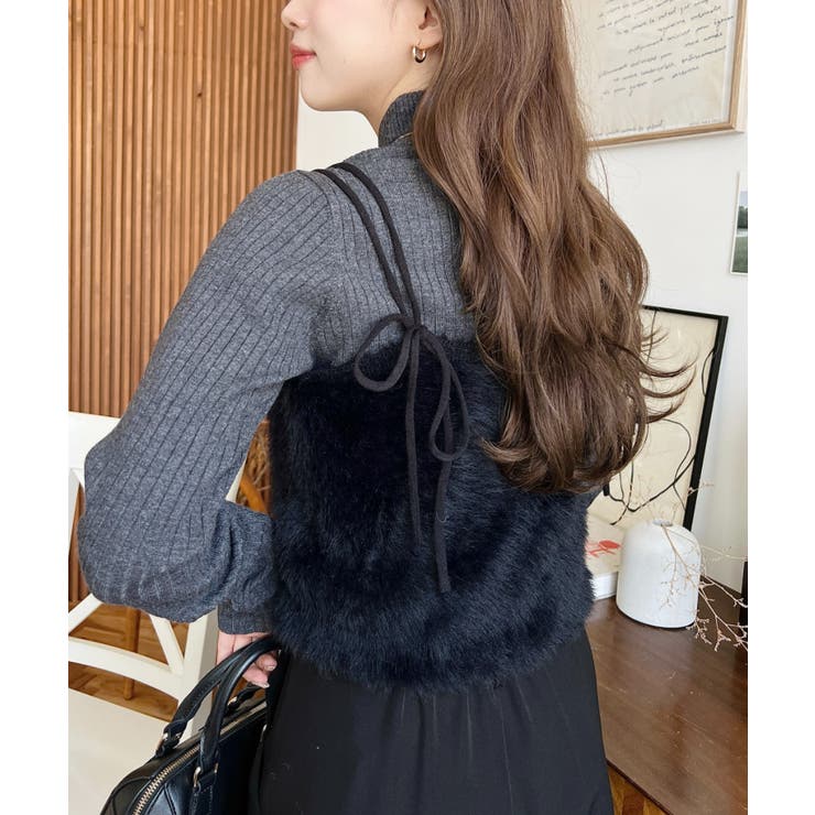 ロングフェザーWストラップニットビスチェ | moment+ | 詳細画像20 