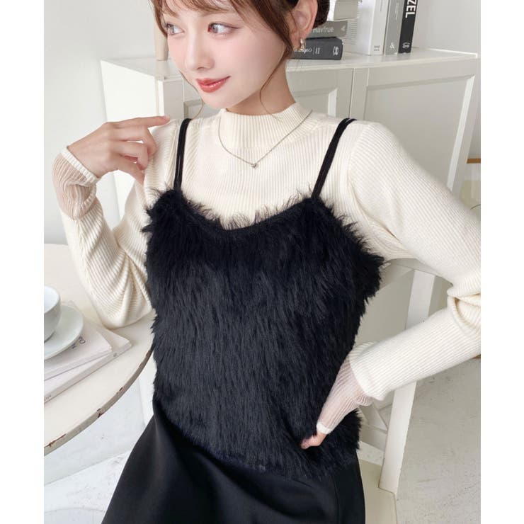 ロングフェザーWストラップニットビスチェ | moment+ | 詳細画像22 