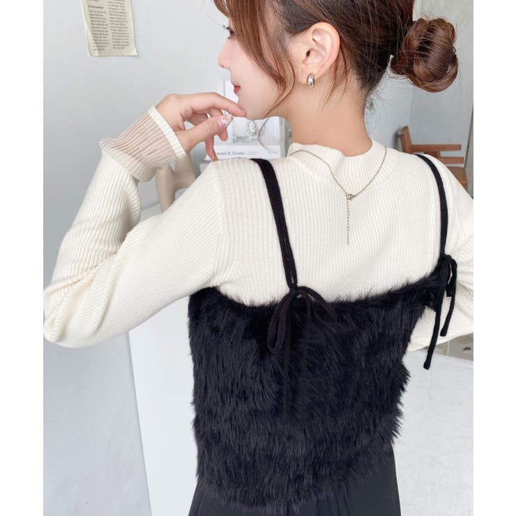 ロングフェザーWストラップニットビスチェ | moment+ | 詳細画像25 