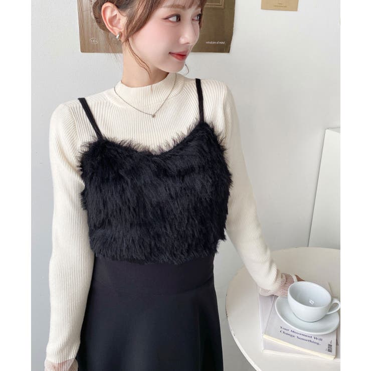 ロングフェザーWストラップニットビスチェ | moment+ | 詳細画像26 