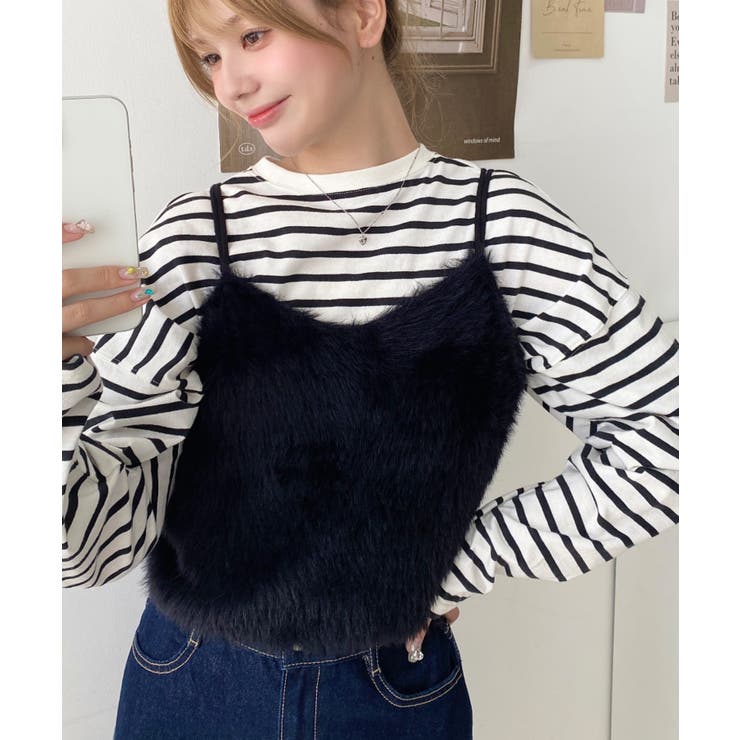 ロングフェザーWストラップニットビスチェ | moment+ | 詳細画像29 