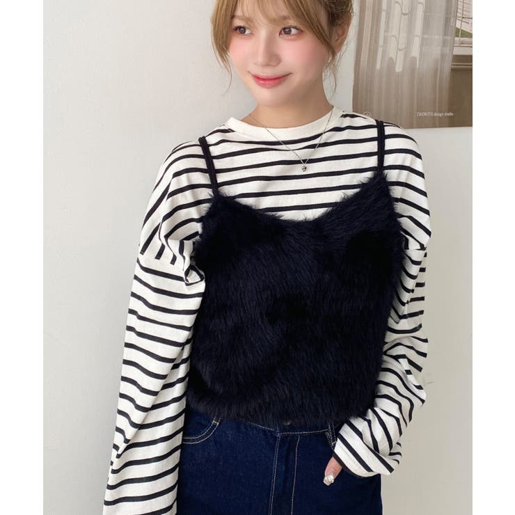 ロングフェザーWストラップニットビスチェ | moment+ | 詳細画像31 