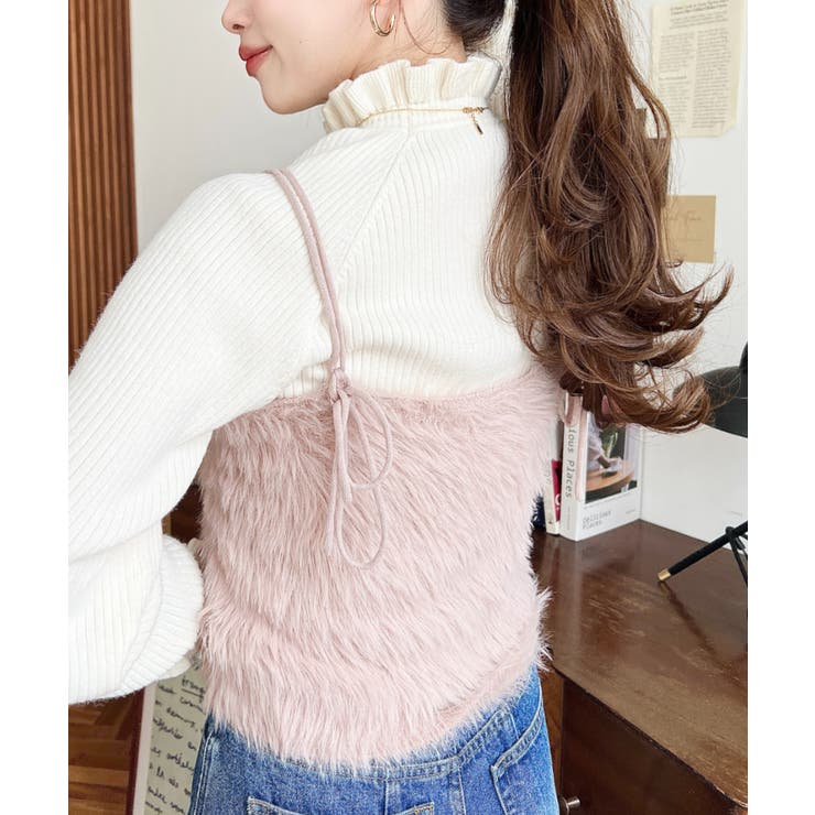 ロングフェザーWストラップニットビスチェ | moment+ | 詳細画像33 