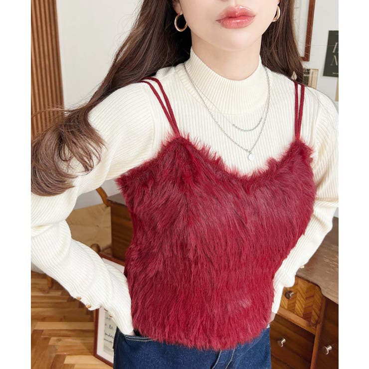 ロングフェザーWストラップニットビスチェ | moment+ | 詳細画像36 