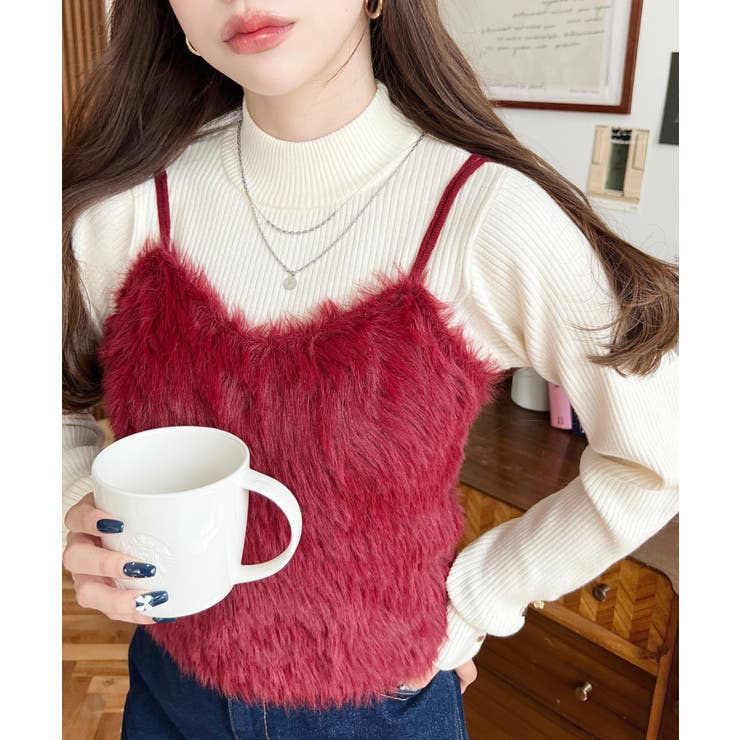 ロングフェザーWストラップニットビスチェ | moment+ | 詳細画像37 