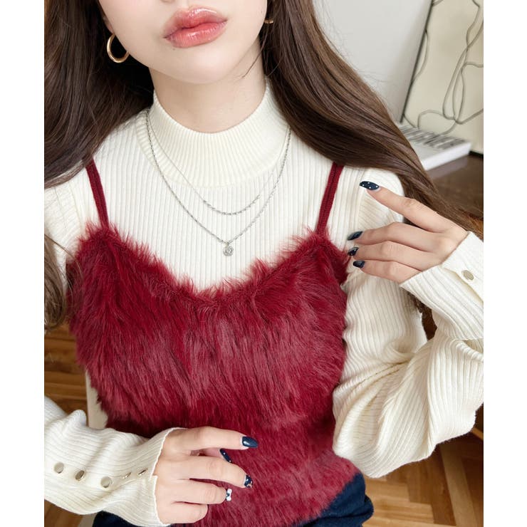 ロングフェザーWストラップニットビスチェ | moment+ | 詳細画像39 