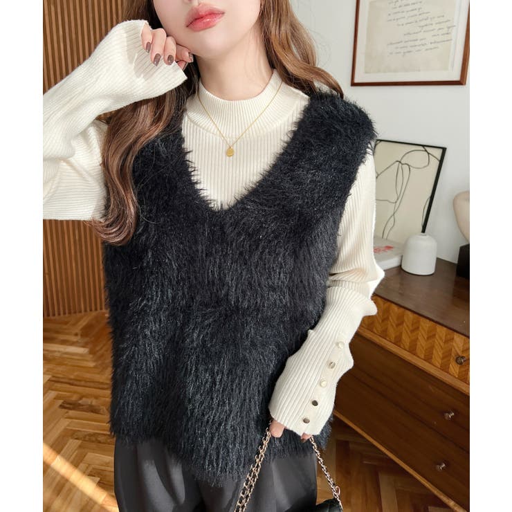 美品　Haversack ニットベスト HAVERSACK ハバーサック ベスト レディース アズマ裏毛クルー