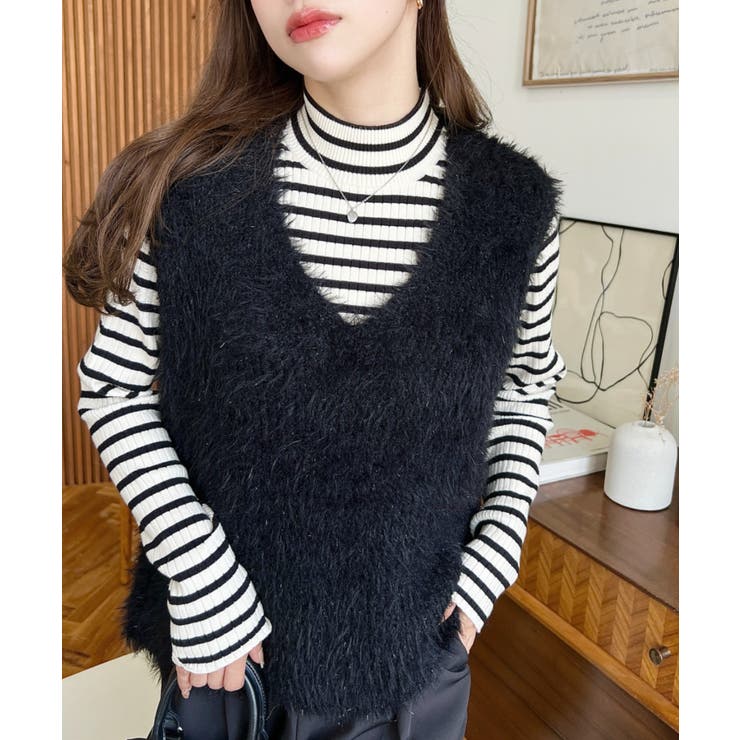 【極美品】Gypsohila フェザーニットベスト ブラック 完売品 Feather Knit Vest | gypsohila