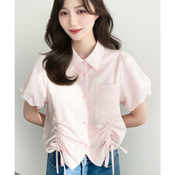 ＼ふんわりシルエットで優し気な印象に◎／バルーンスリーブ裾ドロスト半袖シャツ | moment+ | 詳細画像44 