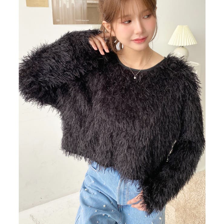 前後2WAYショート丈フリンジリボンカーディガン | moment+ | 詳細画像45 