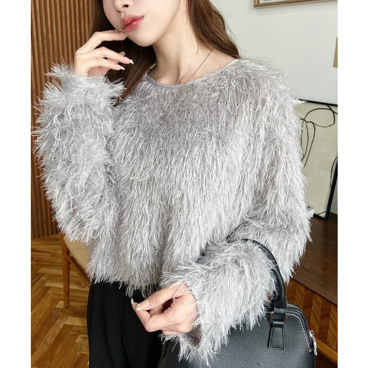 前後2WAYショート丈フリンジリボンカーディガン | moment+ | 詳細画像53 