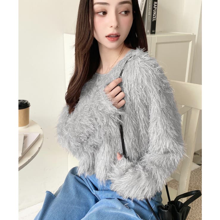 前後2WAYショート丈フリンジリボンカーディガン | moment+ | 詳細画像59 