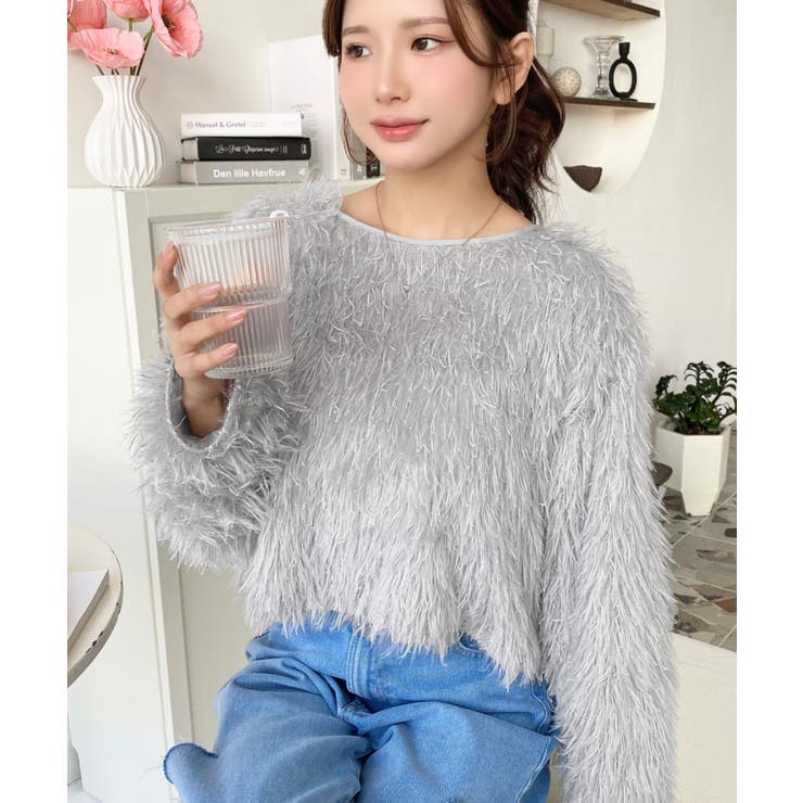 前後2WAYショート丈フリンジリボンカーディガン | moment+ | 詳細画像61 