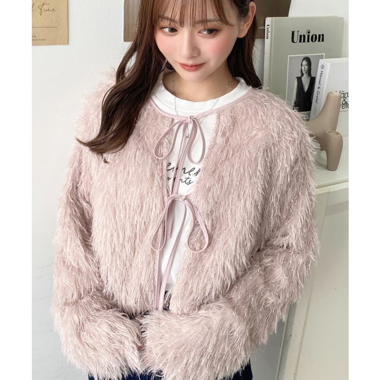 前後2WAYショート丈フリンジリボンカーディガン | moment+ | 詳細画像69 