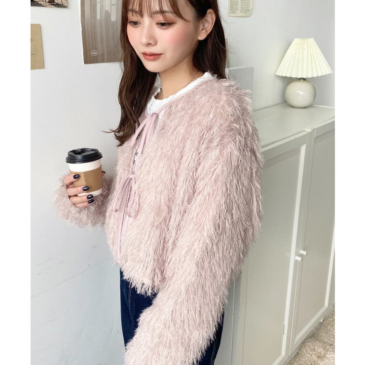 前後2WAYショート丈フリンジリボンカーディガン | moment+ | 詳細画像73 