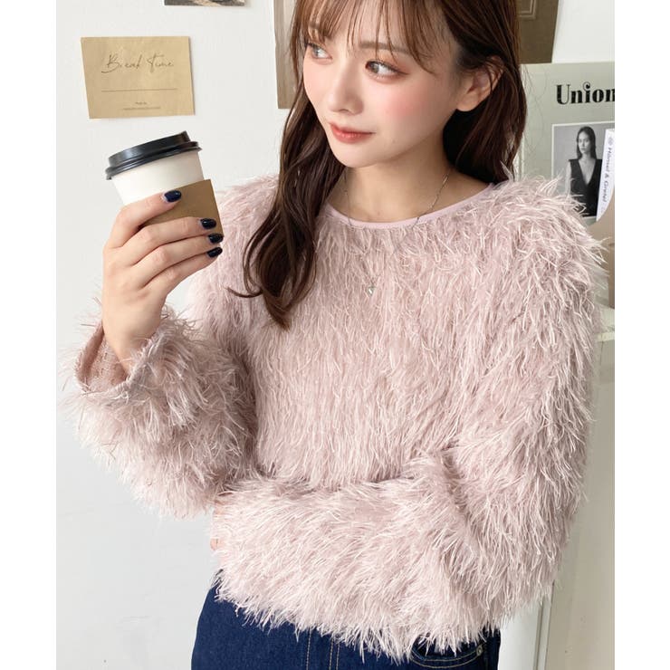 前後2WAYショート丈フリンジリボンカーディガン | moment+ | 詳細画像74 